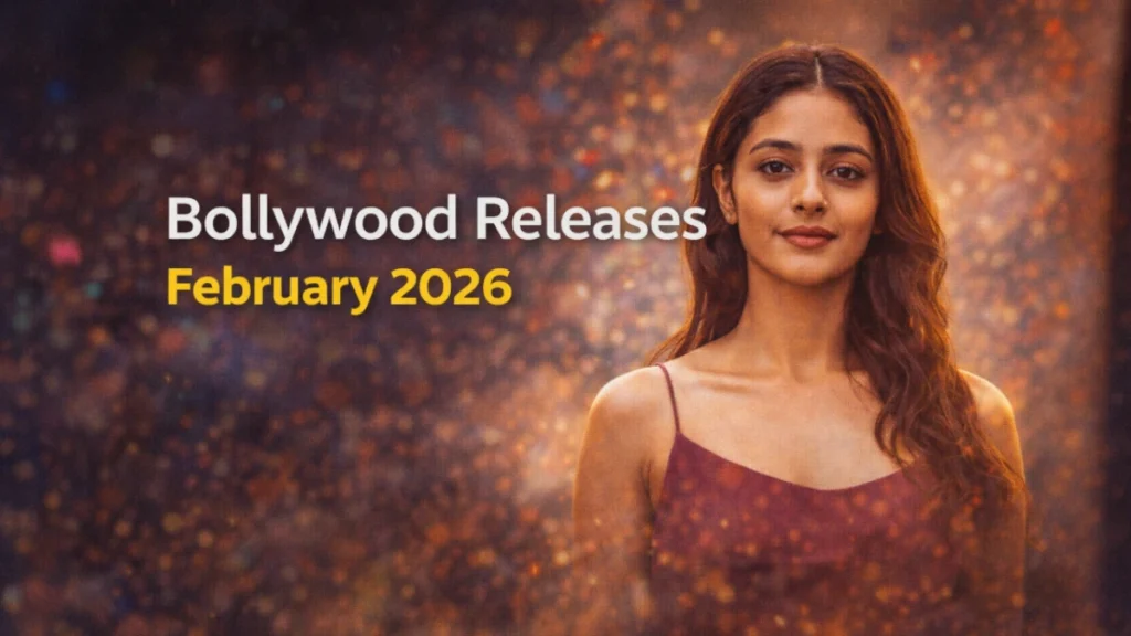 Portrait-style promotional image representing upcoming Bollywood movie releases scheduled for February 2026