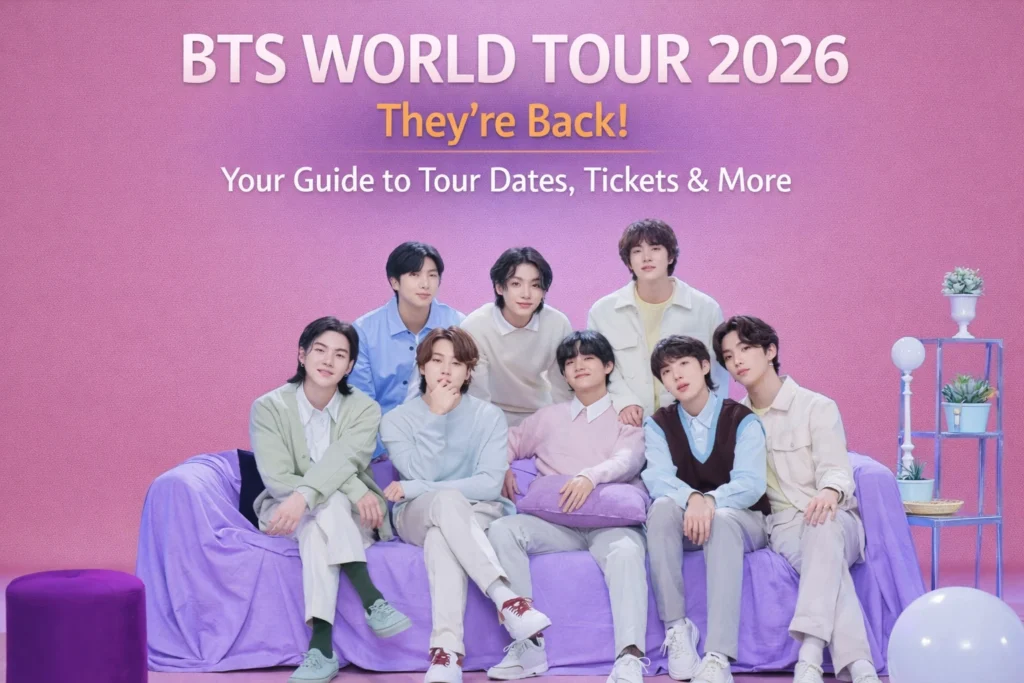 BTS group photo used as featured image for BTS World Tour 2026 announcement
