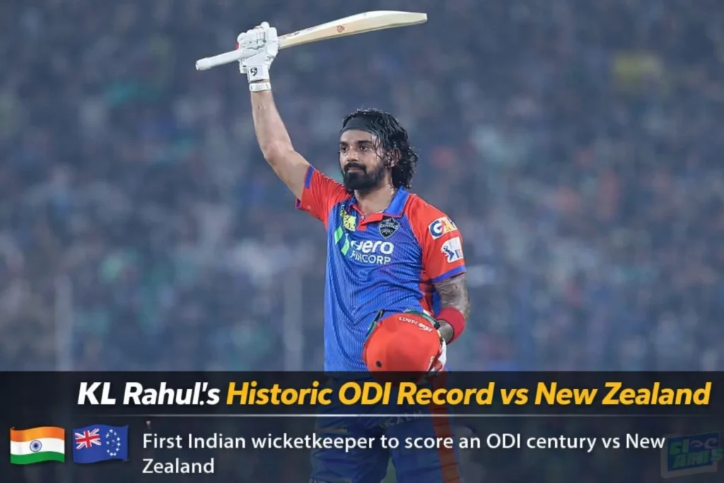 KL Rahul celebrates his historic ODI century vs New Zealand