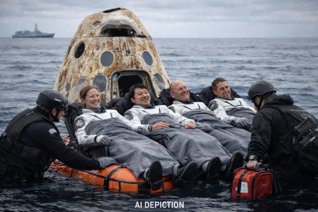 nasa-astronauts-return-splashdown-ai-depiction-trendmowgli